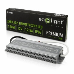 Zasilacz hermetyczny do taśmy LED PREMIUM 150W 12V IP67 Ecolight