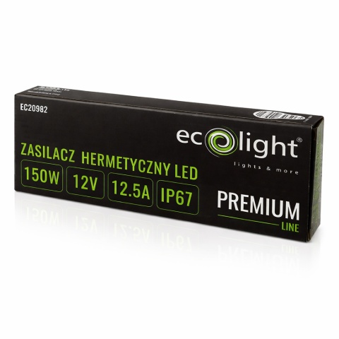 Zasilacz hermetyczny do taśmy LED PREMIUM 150W 12V IP67 Ecolight