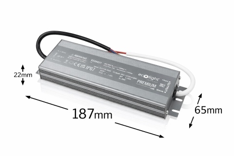 Zasilacz hermetyczny do taśmy LED PREMIUM 150W 12V IP67 Ecolight