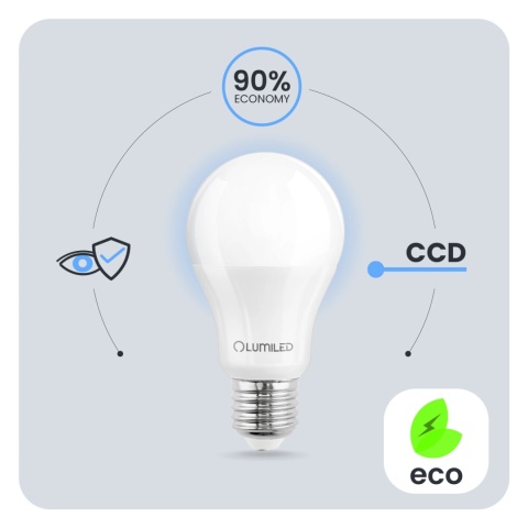 6x ŻARÓWKA ENERGOOSZCZĘDNA LED E27 10W = 75W 4000K NEUTRALNA A60 LUMILED