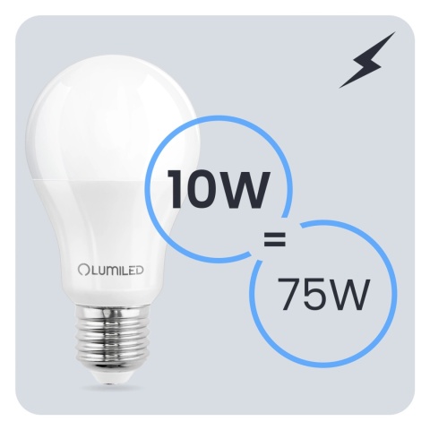 6x ŻARÓWKA ENERGOOSZCZĘDNA LED E27 10W = 75W 4000K NEUTRALNA A60 LUMILED
