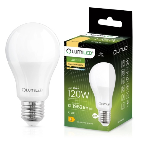 Energooszczędna żarówka LED E27 15 W  = 125 W 3000 K LUMILED
