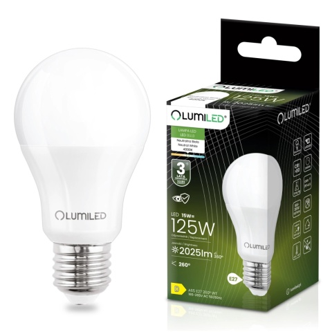6x ŻARÓWKA ENERGOOSZCZĘDNA LED E27 15W = 125W 4000K NEUTRALNA A65 LUMILED