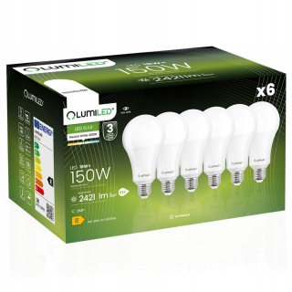 6x ŻARÓWKA ENERGOOSZCZĘDNA LED E27 18W = 125W 4000K Neutralna A70 LUMILED