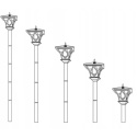 Lampa Solarna Ogrodowa LED RIBES Latarnia Zewnętrzna 150cm