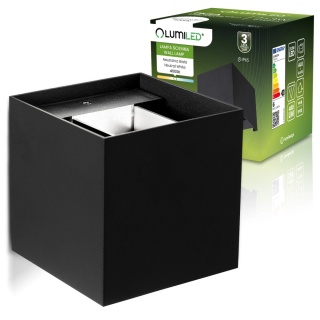 Lumiled Kinkiet Ogrodowy Elewacyjny LED 2×3 W 4000 K Czarny PICEA