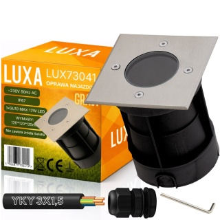 Oprawa najazdowa do LED GU10 kwadrat IP67 230V Podjazd Parking do YKY 3x1,5