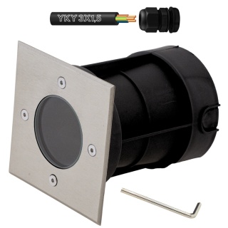 Oprawa najazdowa do LED GU10 kwadrat IP67 230V Podjazd Parking do YKY 3x1,5