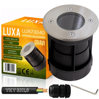 Oprawa najazdowa do LED GU10 okrągła IP67 230V Podjazd Parking do YKY 3x1,5