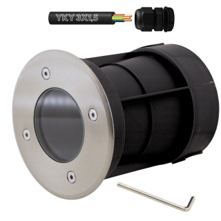 Oprawa najazdowa do LED GU10 okrągła IP67 230V Podjazd Parking do YKY 3x1,5