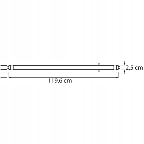 Świetlówka tuba LED 120cm T8 18W 2880lm Zimna 6500K jasna jednostronnie zasilanie