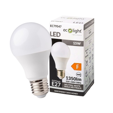 Żarówka LED E27 15 W 4000 K barwa neutralna