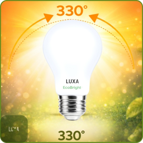 żarówka filament E27 12W 4000K A60 szklana LUXA EcoBright szeroki kąt świecenia