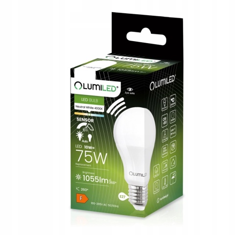 Widok produktu – LED żarówka E27 z czujnikiem ruchu