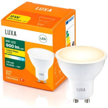 Żarówka LED GU10 9W = 67W 900lm 3000K Biała Ciepła Reflektor Halogen Spot