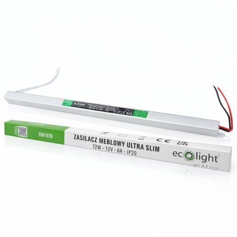 Zasilacz meblowy Ultra SLIM 5 A 72 W 12 V IP20 do taśmy LED