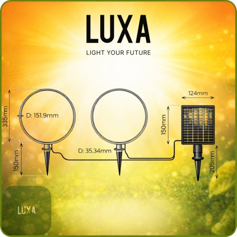 Lampa solarna ogrodowa z dwoma pierścieniami świetlnymi LUXA LUX73114