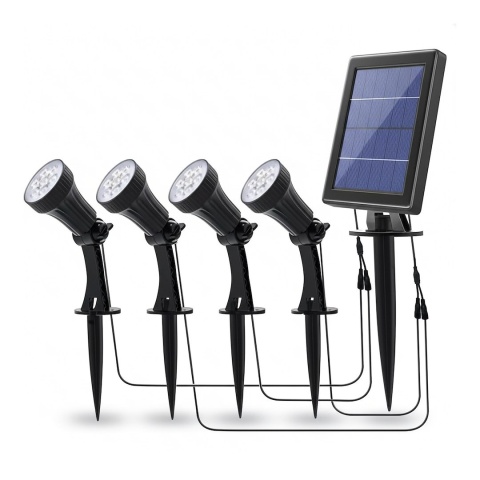 Ogrodowe reflektory solarne Bush czarne z regulacją kierunku światła