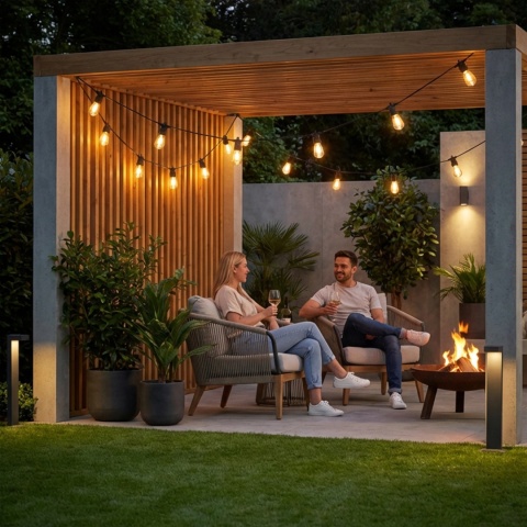 Długa Girlanda Solarna 20m 40x LED Żarówki Pilot Ogrodowa Taras IP65 Solena