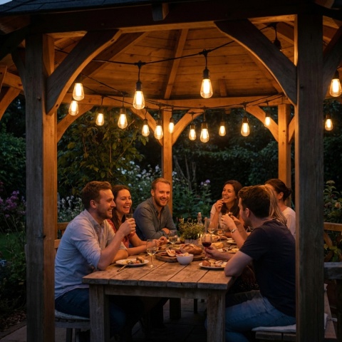 Girlanda Solarna 15m 15x LED Efekt Płomienia Ogień Ogrodowa Lampa Flame