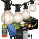 Girlanda Solarna 19,5m 40LED Kulki z Pilotem Ogrodowa Ciepła Callis Lumiled
