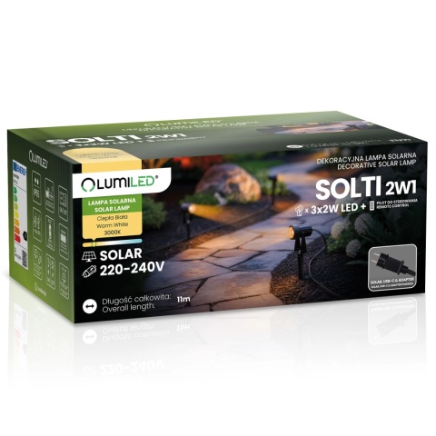 Girlanda solarna LED 11m z możliwością podłączenia do gniazdka 230V
