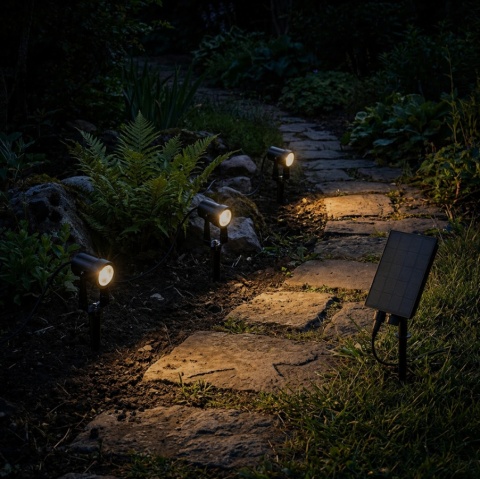 LUMILED SOLTI girlanda solarna 3 reflektory LED 11m pilot IP65 do ogrodu