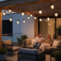 Girlanda Solarna 4,7m 10x LED Kulki Ogrodowa na Balkon Taras Perła IP44