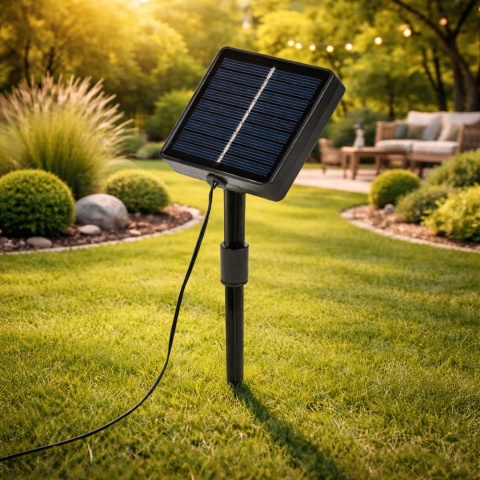 Girlanda Solarna 4,7m 10x LED Kulki Ogrodowa na Balkon Taras Perła IP44