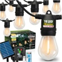 Girlanda Solarna Ogrodowa 10,4m 15x LED Żarówki z Pilotem Ciepła Barwa IP44
