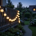 Girlanda Solarna Ogrodowa 7,6m 20 LED Lampioniki Ciepłe Światło Taras Boho