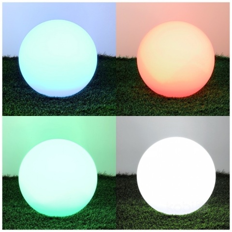 Kula Ogorodowa Lampa Solarna LED 30cm 3000K Ciepła + RGB Kolorowa PILOT USB KOBI