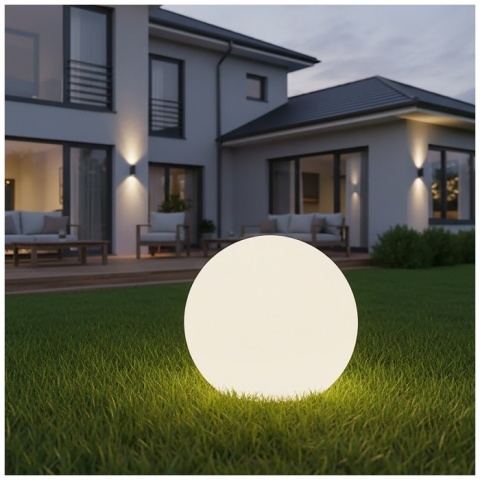 Kula Ogorodowa Lampa Solarna LED 40cm 3000K Ciepła + RGB Kolorowa PILOT USB KOBI