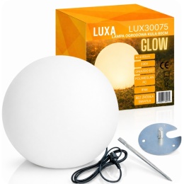 Kula ogrodowa LUXA biała 60cm z gwintem E27