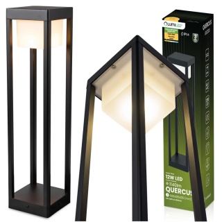 LUMILED SŁUPEK OGRODOWY LED QUERCUS 60CM 12W 3000K CZARNY IP54 NOWOCZESNY