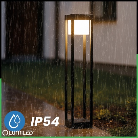 LUMILED SŁUPEK OGRODOWY LED QUERCUS 60CM 12W 3000K CZARNY IP54 NOWOCZESNY