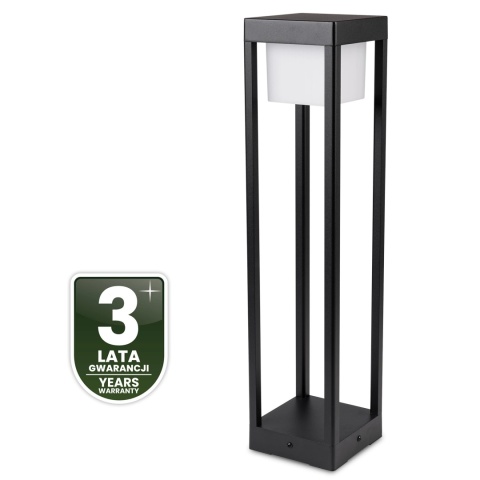 LUMILED SŁUPEK OGRODOWY LED QUERCUS 60CM 12W 3000K CZARNY IP54 NOWOCZESNY