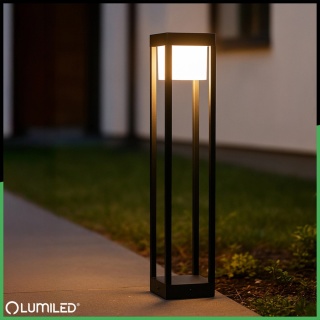 LUMILED SŁUPEK OGRODOWY LED QUERCUS 80CM 12W 3000K CZARNY IP54 NOWOCZESNY