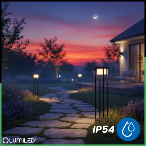 LUMILED SŁUPEK OGRODOWY LED QUERCUS 80CM 12W 3000K CZARNY IP54 NOWOCZESNY