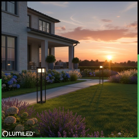 LUMILED SŁUPEK OGRODOWY LED QUERCUS 80CM 12W 3000K CZARNY IP54 NOWOCZESNY
