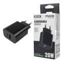 Ładowarka sieciowa USB-C USB-A 20W PD 3A Szybkie Ładowanie Telefon Tablet
