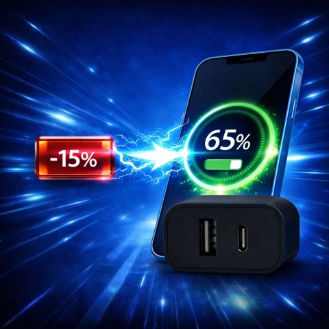 Ładowarka sieciowa USB-C USB-A 20W PD 3A Szybkie Ładowanie Telefon Tablet