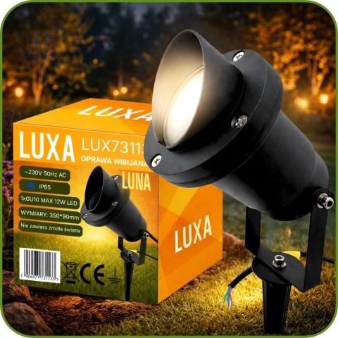 Lampa ogrodowa wbijana do ziemi na żarówkę GU10
