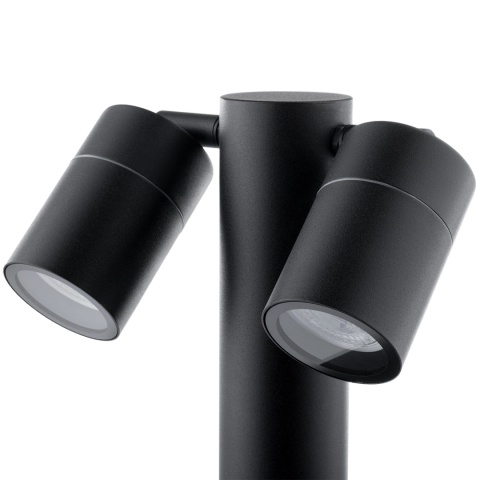 Lampa Ogrodowa Słupek 45cm 2x GU10 Podwójny Reflektor Ruchomy Spot Czarny