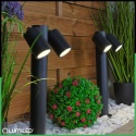 Lampa Ogrodowa Słupek 45cm 2x GU10 Podwójny Reflektor Ruchomy Spot Czarny