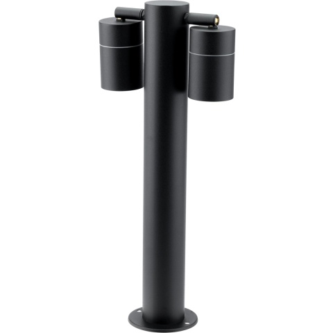 Lampa Ogrodowa Słupek 45cm 2x GU10 Podwójny Reflektor Ruchomy Spot Czarny