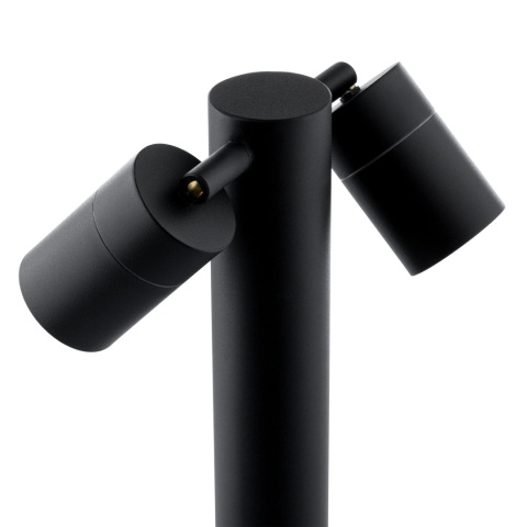 Lampa Ogrodowa Słupek 45cm 2x GU10 Podwójny Reflektor Ruchomy Spot Czarny
