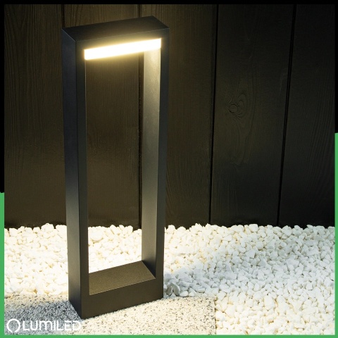 Lampa Ogrodowa Słupek Stojący LED 10W 60cm Czarny Nowoczesny Ciepły Hosta