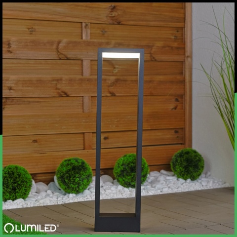 Lampa Ogrodowa Słupek Stojący LED 10W 60cm Czarny Nowoczesny Ciepły Hosta