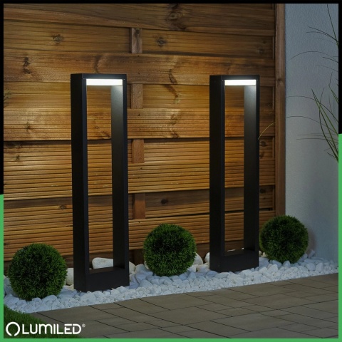 Lampa Ogrodowa Słupek Stojący LED 10W 60cm Czarny Nowoczesny Ciepły Hosta
